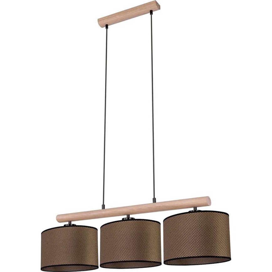 Lustra uz troses MERCEDES 3xE27/40W/230V brūna/ozols