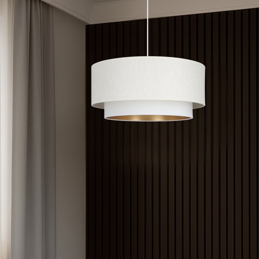 Lustra uz troses NATIA 1xE27/60W/230V Ø 45 cm balta