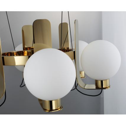 Lustra uz troses REGGIO 6xE27/40W/230V zelta krāsā