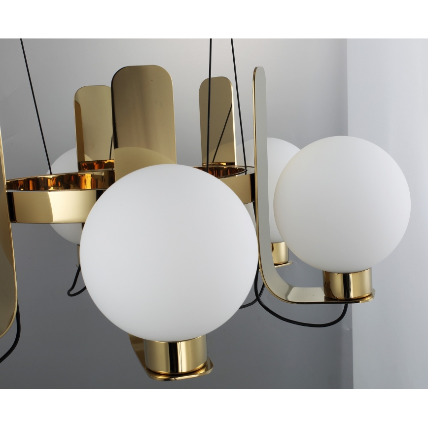 Lustra uz troses REGGIO 6xE27/40W/230V zelta krāsā