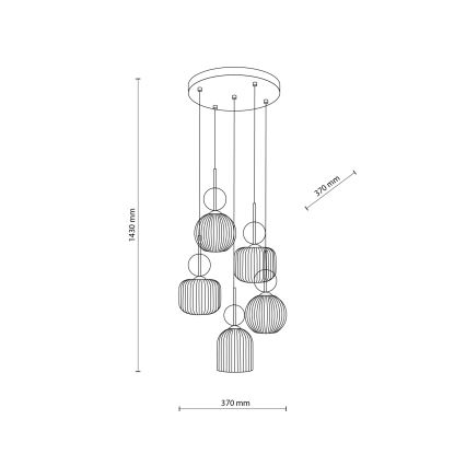 Lustra uz troses SOPHIA 5xE14/10W/230V melna/dūmaina bēša
