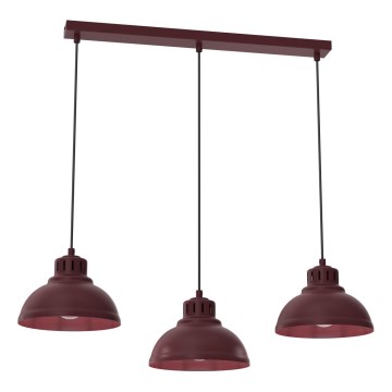 Lustra uz troses SVEN 3xE27/15W/230V, burgundijas krāsa