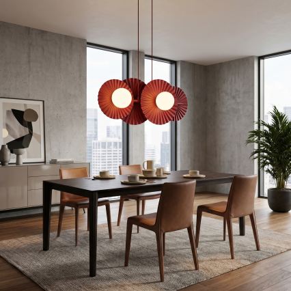 Lustra uz troses UMBRA 4xG9/8W/230V sarkana