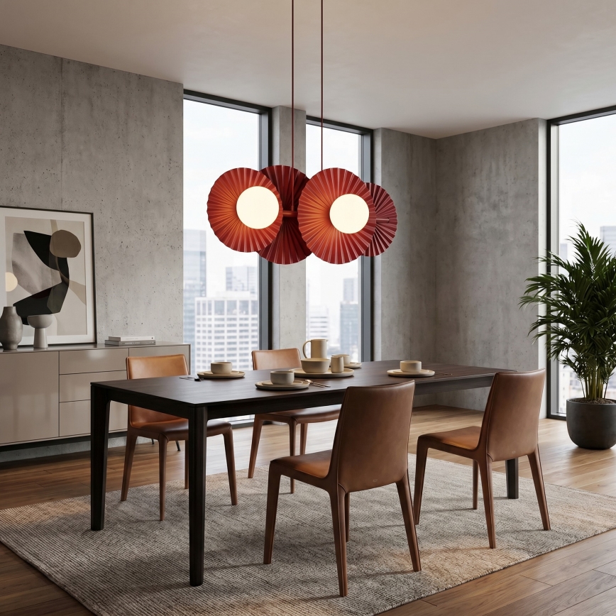 Lustra uz troses UMBRA 4xG9/8W/230V sarkana