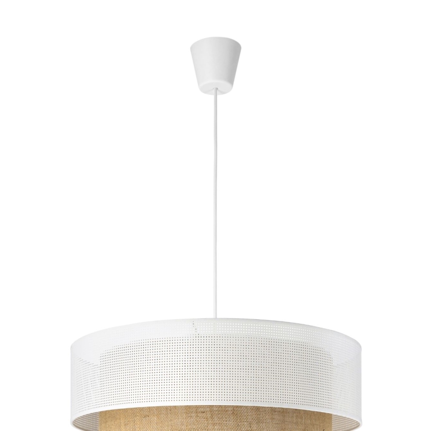 Lustra uz vada BORHO 1xE27/60W/230V Ø 50 cm, balta/džuta