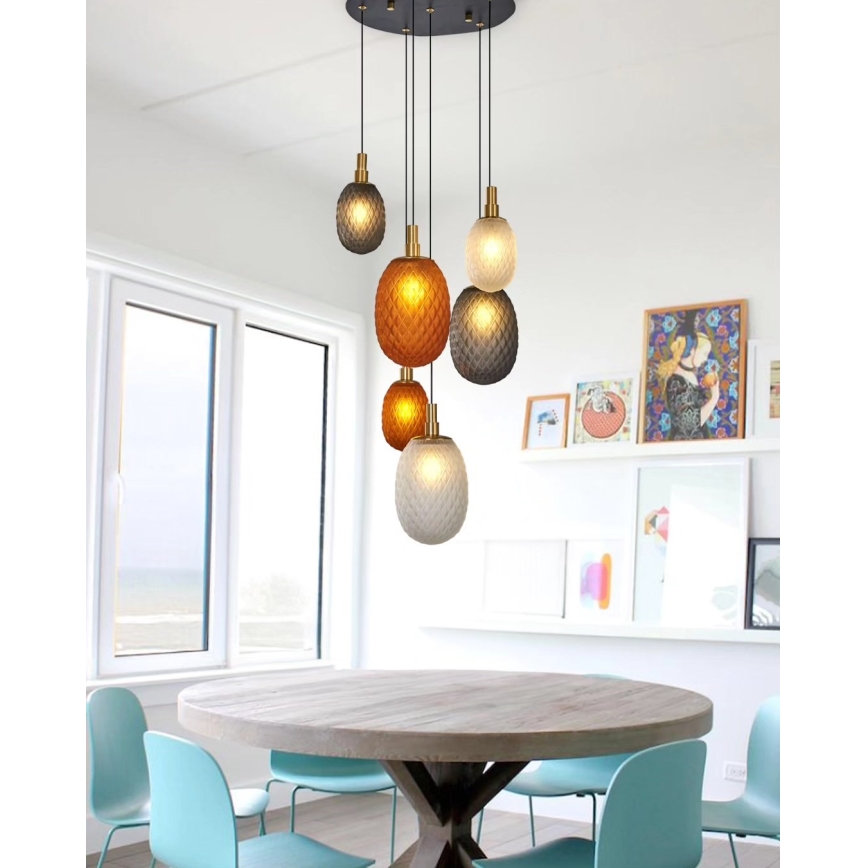 Lustra uz vada CACTUS 6xG9/5W/230V vara/pelēka/balta