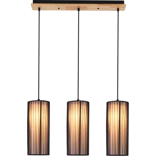 Lustra uz vada KIOTO 3xE27/40W/230V melns/bērzs