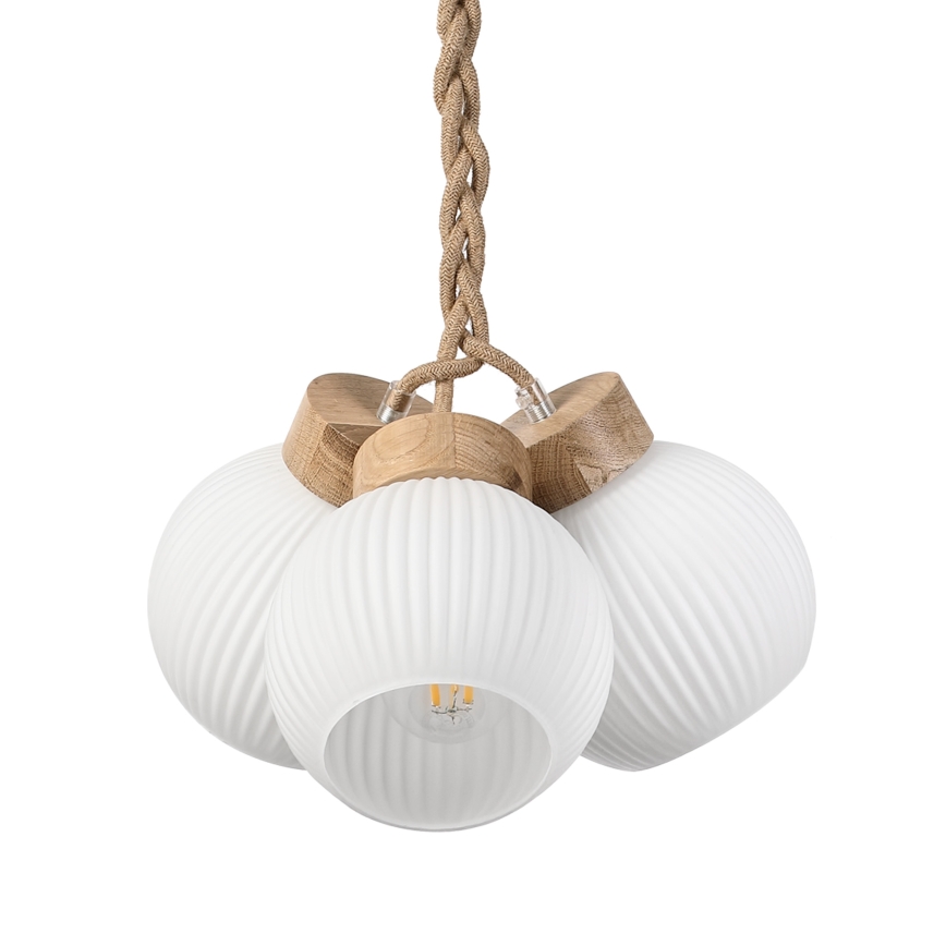 Lustra uz vada LOOMIS 3xE27/15W/230V 130 cm bēšs/ozols