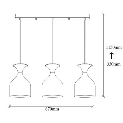 Lustra uz vada SIVANI 3xE27/40W/230V balta/vara