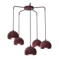 Lustra uz vada SOOL, 5x E27/15W/230V, burgundijas sarkana