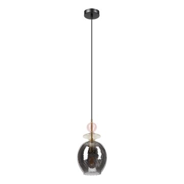 Lustra uz vada VELLO 1xE27/15W/230V melna/dūmīgi rozā/bēša/melna