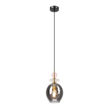 Lustra uz vada VELLO 1xE27/15W/230V melna/dūmīgi rozā/bēša/melna