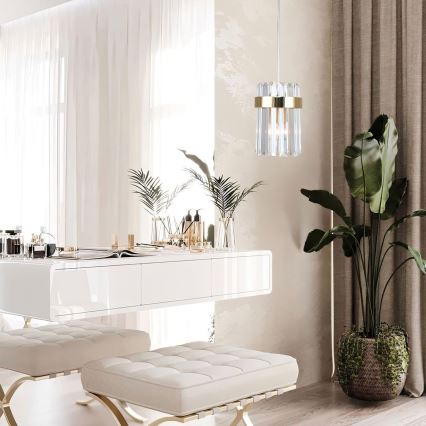 Lustra uz vada VETRO 1xE14/10W/230V zelta krāsā