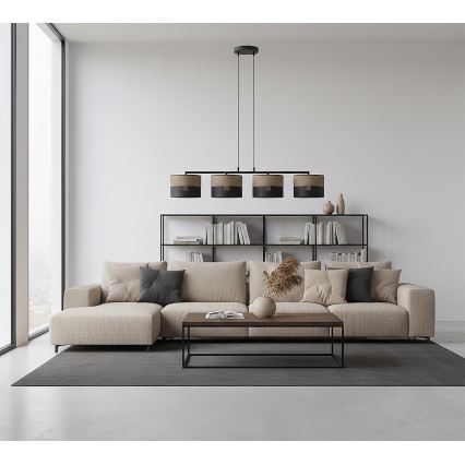Lustrs uz kabeļa KARBON 4xE27/15W/230V melns/brūns