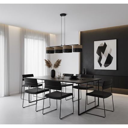 Lustrs uz kabeļa KARBON 4xE27/15W/230V melns/brūns