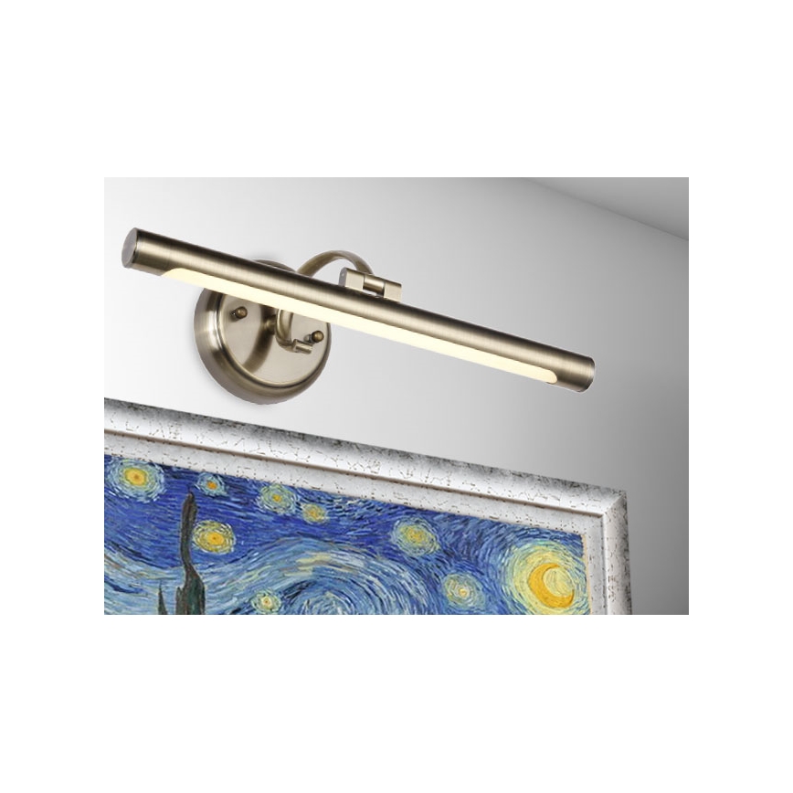 LUXERA 62301 - LED attēla gaismeklis MOSSARIO LED/8W/230V misiņš