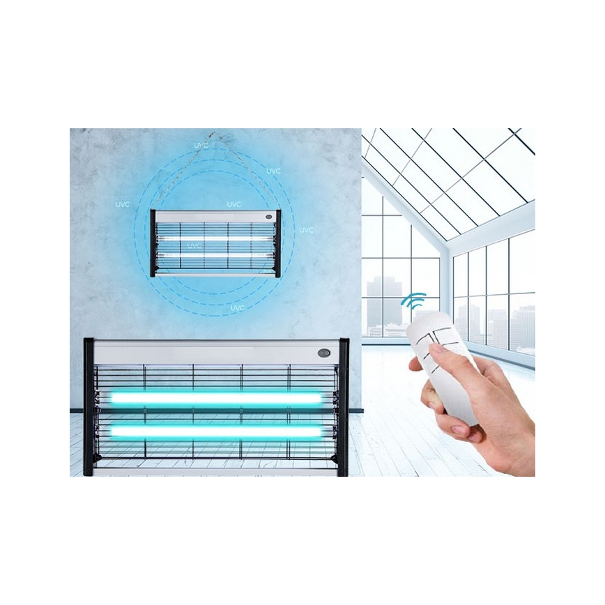 Luxera 70417 - Dezinficējošā germicidālā lampa 2xT5 UVC/15W/230V + TP