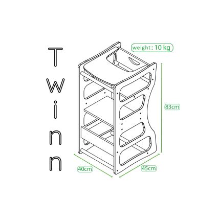 Mācību tornis TWINN 83x45 cm brūns
