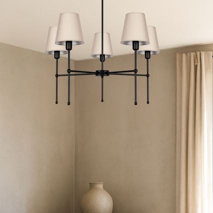 MADELA lustra ar kātu 5xE14/40W/230V bēša/melna