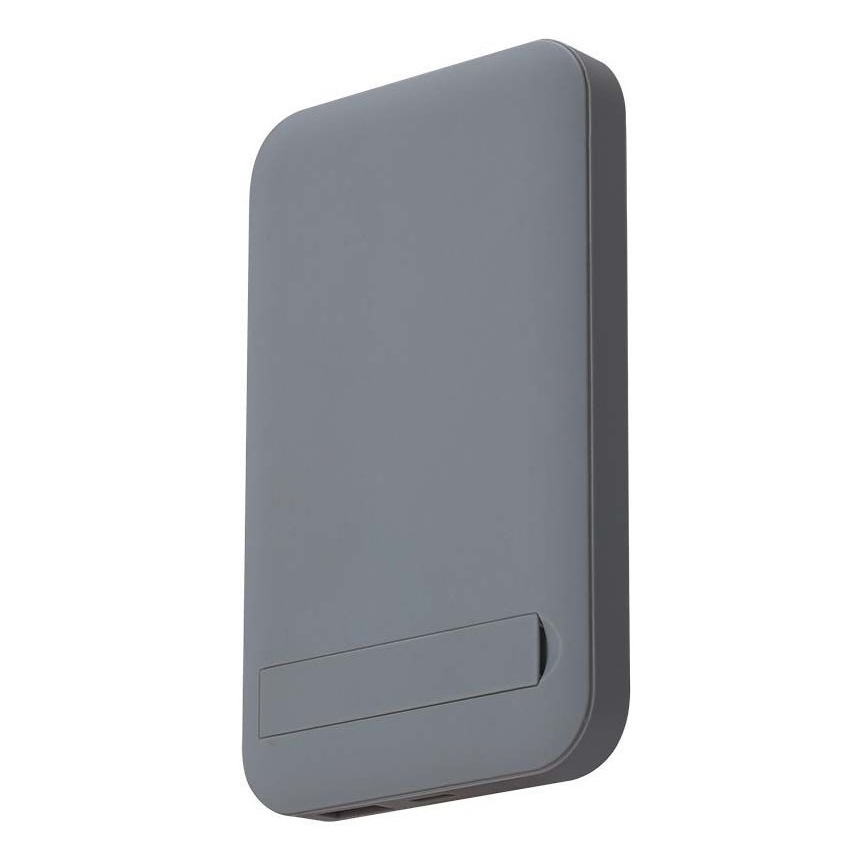 Magnētiskais Ārējais akumulators ar bezvadu lādētāju Power Delivery 10 000mAh/20W/3,7V pelēka