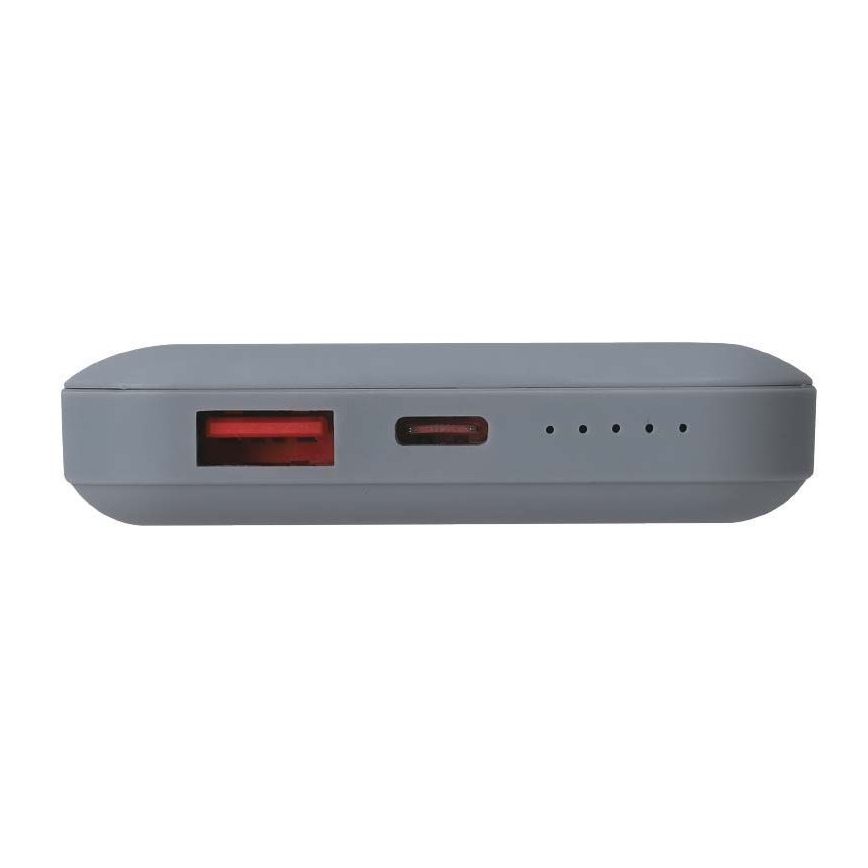 Magnētiskais Ārējais akumulators ar bezvadu lādētāju Power Delivery 10 000mAh/20W/3,7V pelēka