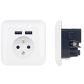 Mājas kontaktligzda ar USB FRENCH 250V/16A