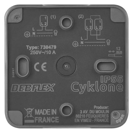 Mājas slēdzis pārslēdzis 250V/10A IP55