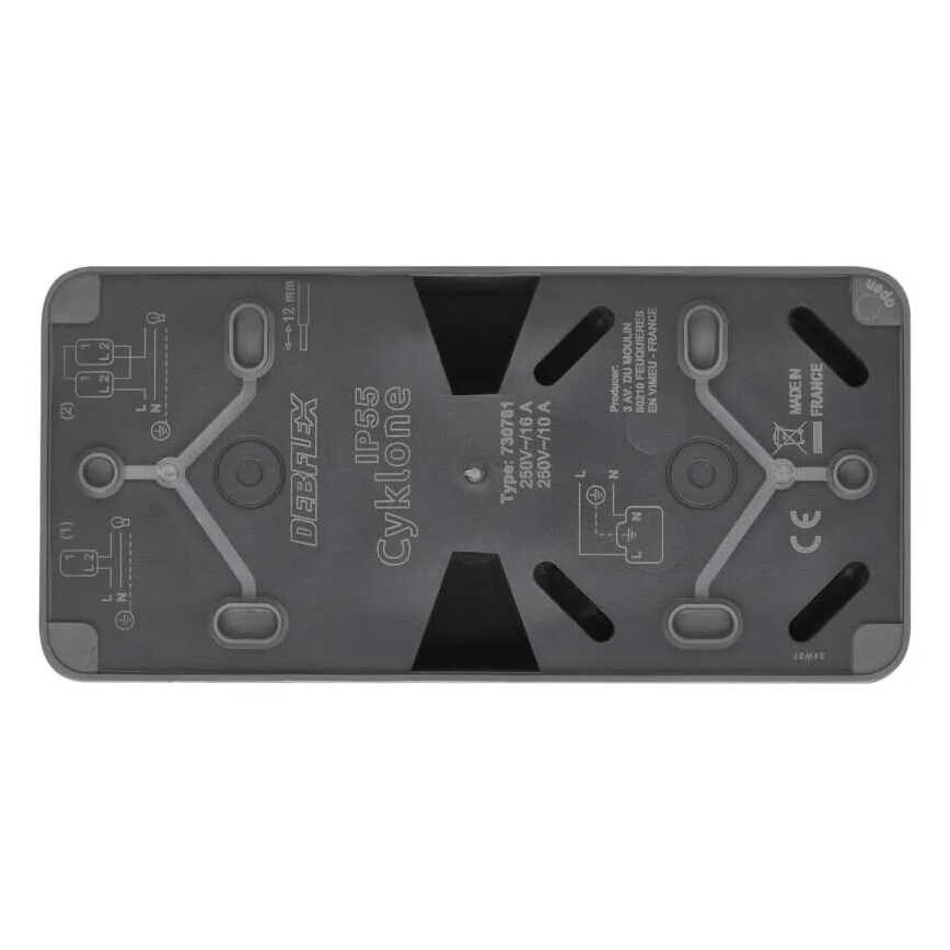 Mājas slēdzis pārslēdzis ar kontaktligzdu 250V/16A IP55