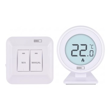 Manuālais bezvadu istabas termostats 230V/16A 2xAA balts