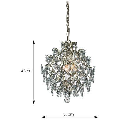 Markslöjd 100524 - Kristāla lustra ar ķēdi ROSENDAL 3xE14/40W/230V