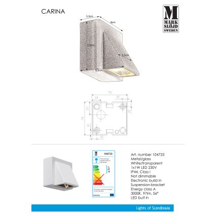 Markslöjd 104733 - Āra LED sienas gaismeklis CARINA LED/1W/230V IP44