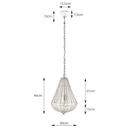 Markslöjd 104889 - Kristāla lustra ar ķēdi GRÄNSÖ 1xE27/60W/230V