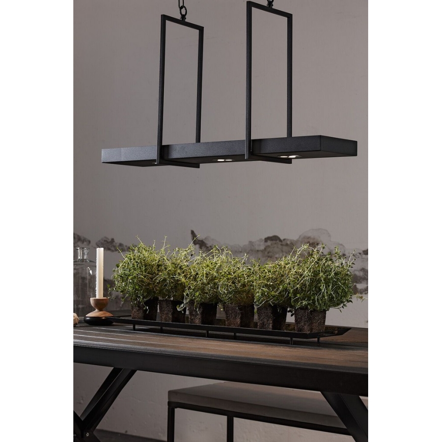 Markslöjd 105780 - LED aptumšojama lustra ķēdē TRAY 3xLED/3W/230V melns