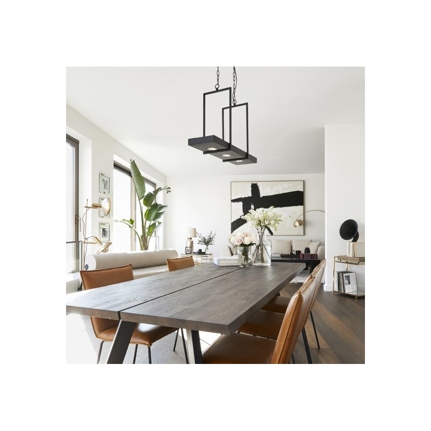 Markslöjd 105780 - LED aptumšojama lustra ķēdē TRAY 3xLED/3W/230V melns