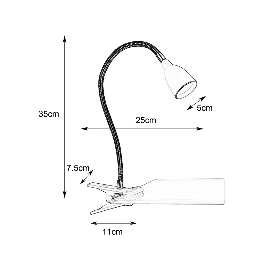 Markslöjd 106092  - LED Galda lampa ar skavu TULIP LED/3W/230V melna