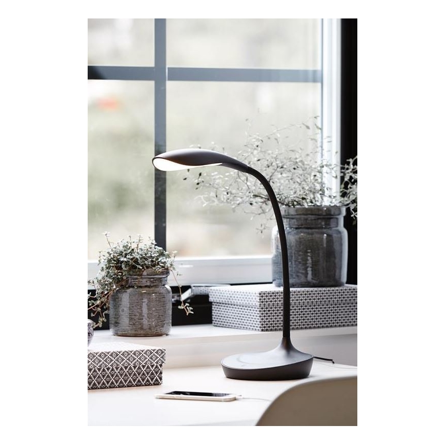 Markslöjd 106094 - LED Aptumšojama galda lampa ar USB SWAN LED/4,6W/230V