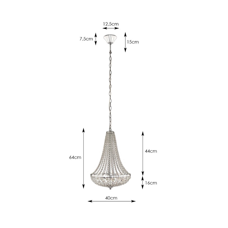 Markslöjd 106119 - Kristāla lustra ar ķēdi GRÄNSÖ 2xE14/40W/230V