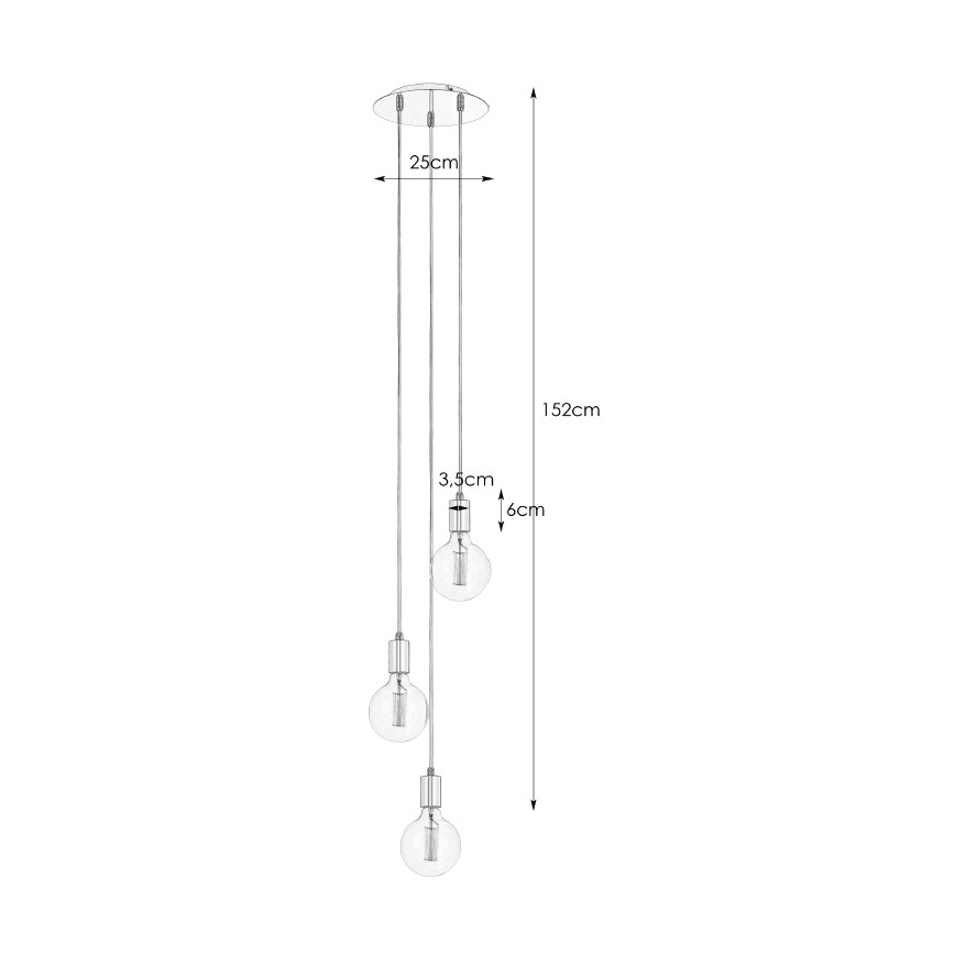 Markslöjd 106333 - Lustra ar auklu SKY 3xE27/60W/230V