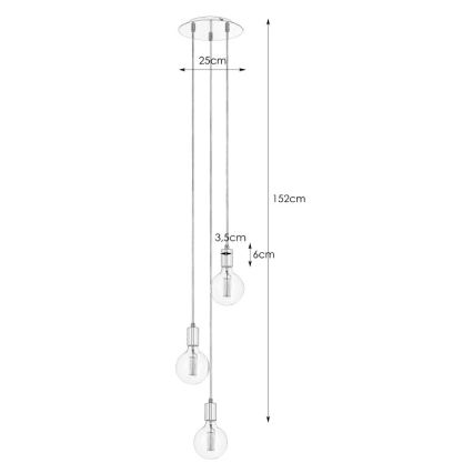 Markslöjd 106334 - Lustra ar auklu SKY 3xE27/60W/230V