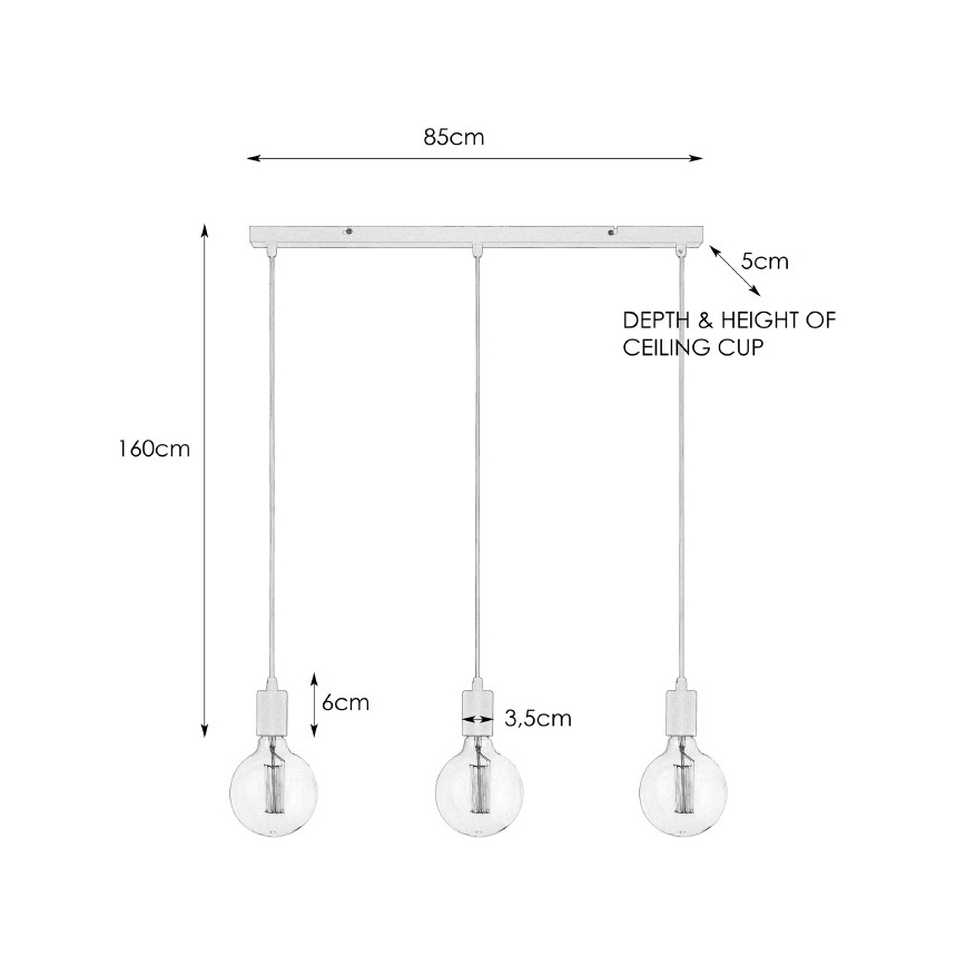 Markslöjd 106335 - Lustra ar auklu SKY 3xE27/60W/230V