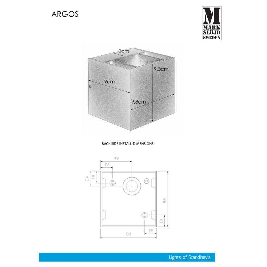 Markslöjd 106521 - LED Āra gaismeklis ARGOS LED/5W/230V IP44 pelēks