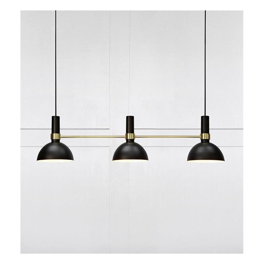 Markslöjd 106971 - Lustra ar auklu LARRY 3xE27/60W/230V melna/zelta