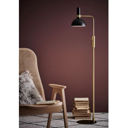 Markslöjd 106972 - Aptumšojama grīgas lampa LARRY 1xE27/60W/230V melns/zelta