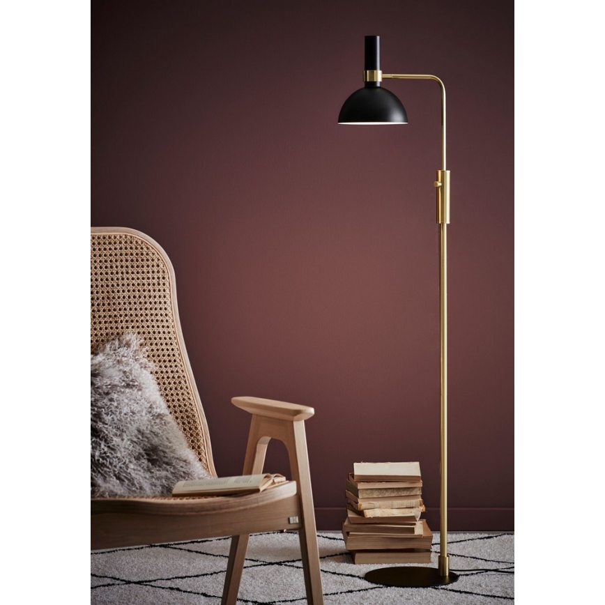 Markslöjd 106972 - Aptumšojama grīgas lampa LARRY 1xE27/60W/230V melns/zelta