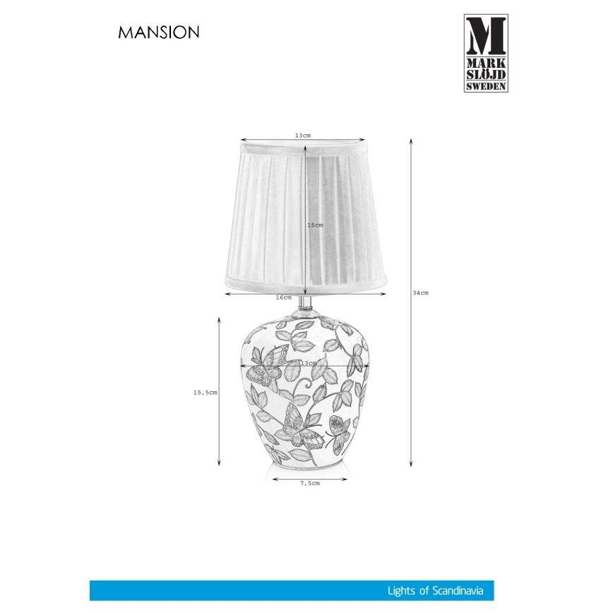 Markslöjd 107039 - Galda lampa MANSION 1xE14/40W/230V