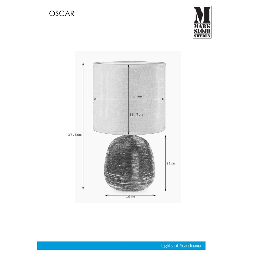 Markslöjd 107068 - Galda lampa OSCAR 1xE27/60W/230V