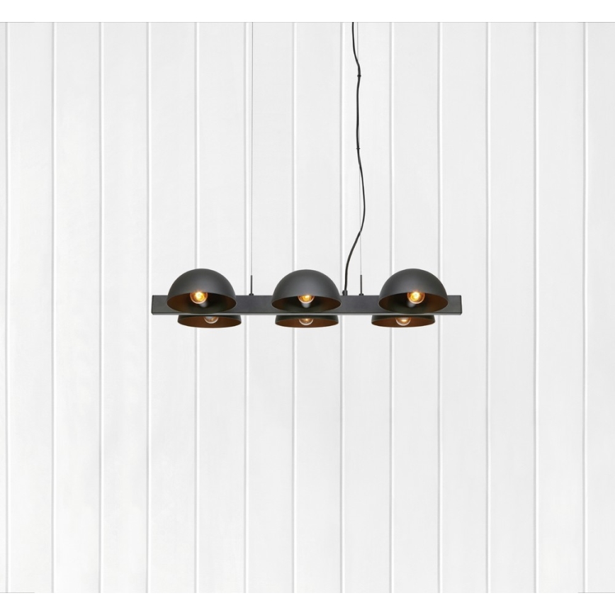 Markslöjd 107138 - Lustra ar auklu FLAMINGO 6xE14/40W/230V melns