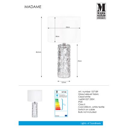 Markslöjd 107189 - Galda lampa MADAME 1xE27/40W/230V