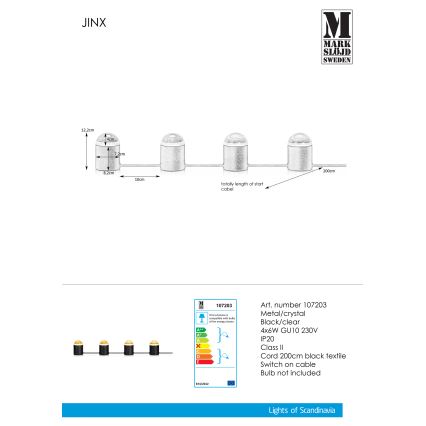 Markslöjd 107203 - Kristāla galda lampa JINX 4xGU10/6W/230V