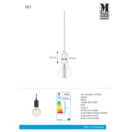 Markslöjd 107366 - Lustra ar auklu SKY 1xE27/60W/230V